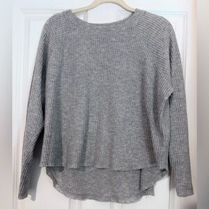 Wild Fable Light Gray Ribbed Knit Top